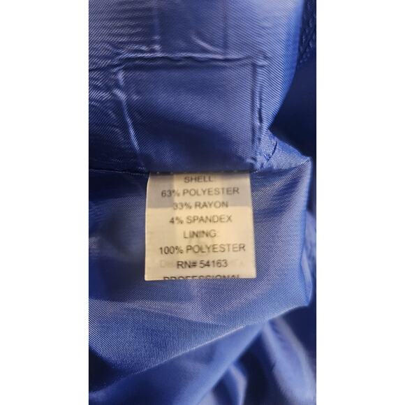 Calvin Klein Dress Size 4 Sheath Blue Sleeveless Knee Length Gold Accents Zip - Picture 8 of 9